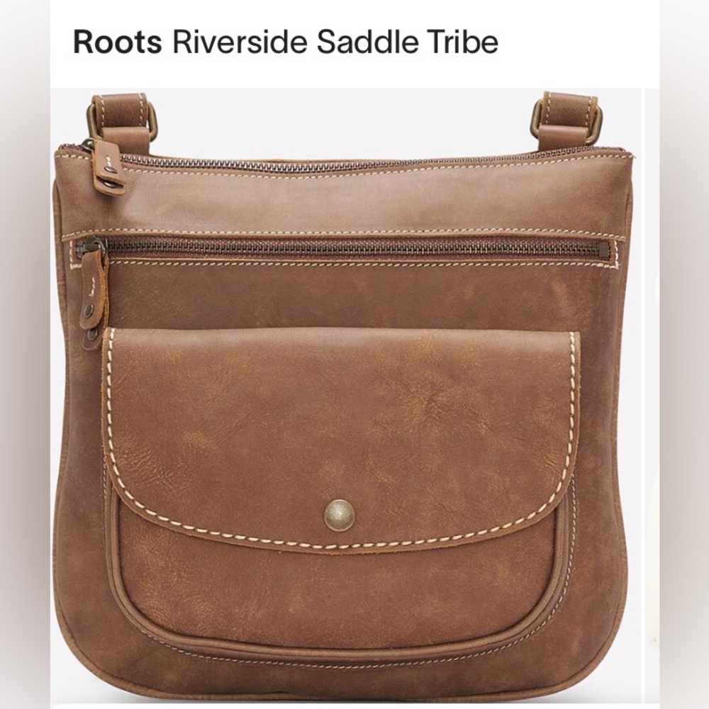 Roots Riverside Saddle Tribe purse in pristine condition like new or new natural
